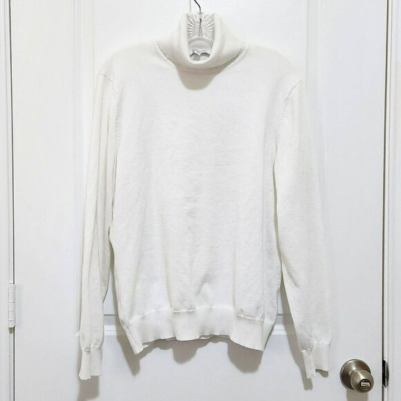 Madison Grey Women XL White Long Sleeve Turtleneck Sweater Pullover - Picture 1 of 5